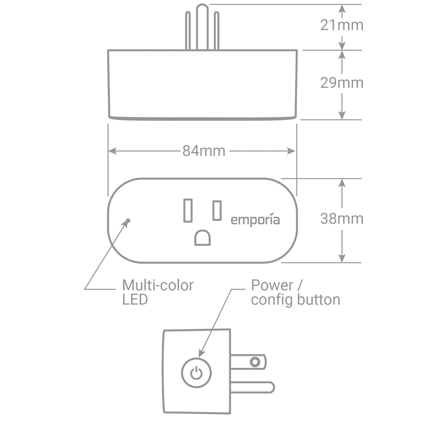 Emporia Smart Plug with Energy Monitoring | 15A Max / 10A Continuous | WiFi Smart Outlet | Emporia App | Alexa | Google | ETL Certified (Package of 4)